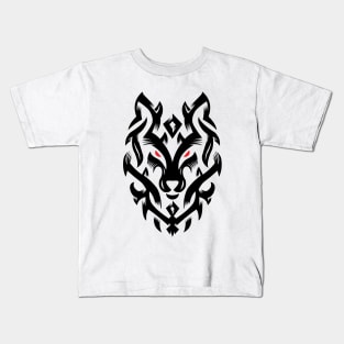 Wolf Tribal Ornament lovely blend drawing cute cool colorful Kids T-Shirt